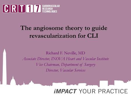 The angiosome theory to guide revascularization for CLI