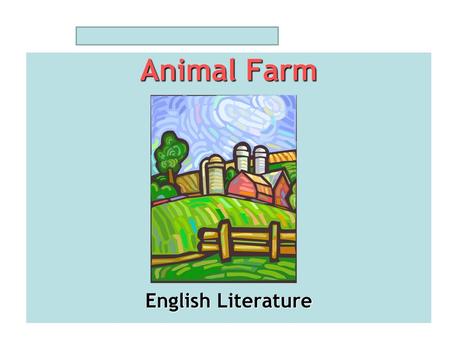 Animal Farm English Literature.
