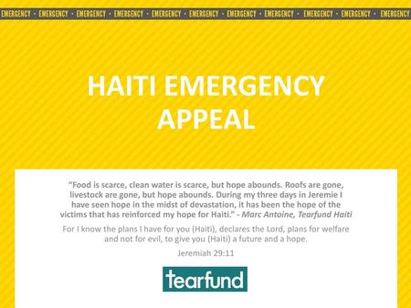 HAITI EMERGENCY APPEAL