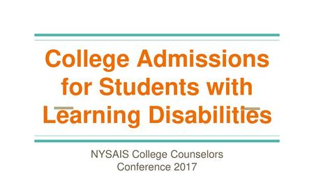College Admissions for Students with Learning Disabilities