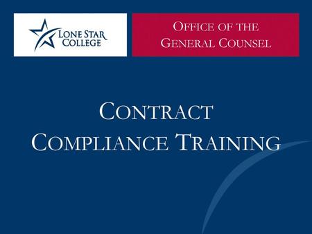Contract Compliance Training