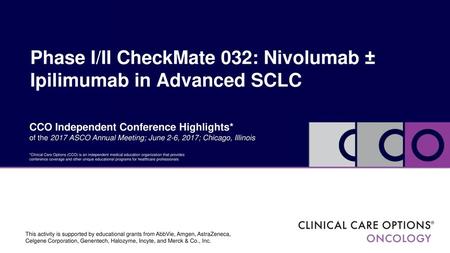 Phase I/II CheckMate 032: Nivolumab ± Ipilimumab in Advanced SCLC