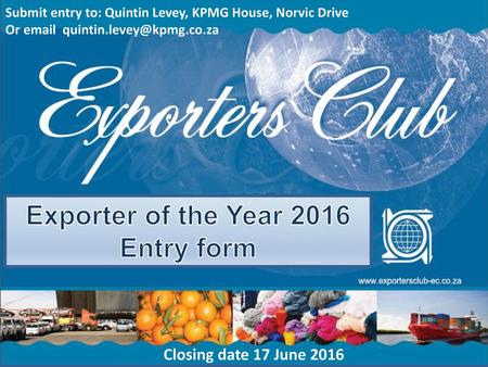Exporter of the Year 2016 Entry form