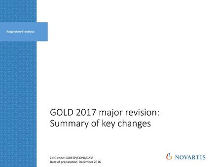 GOLD 2017 major revision: Summary of key changes