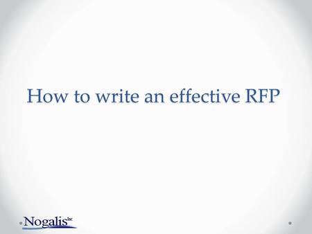 How to write an effective RFP