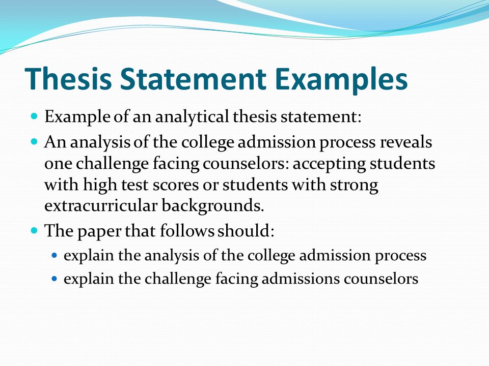 Thesis Statements In Informative Essays