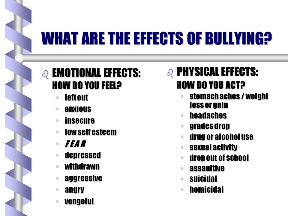 effects of bullying in school