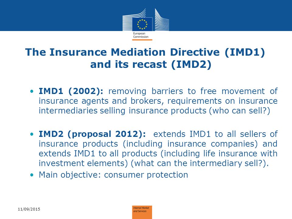 Insurance Mediation Directive - ppt download