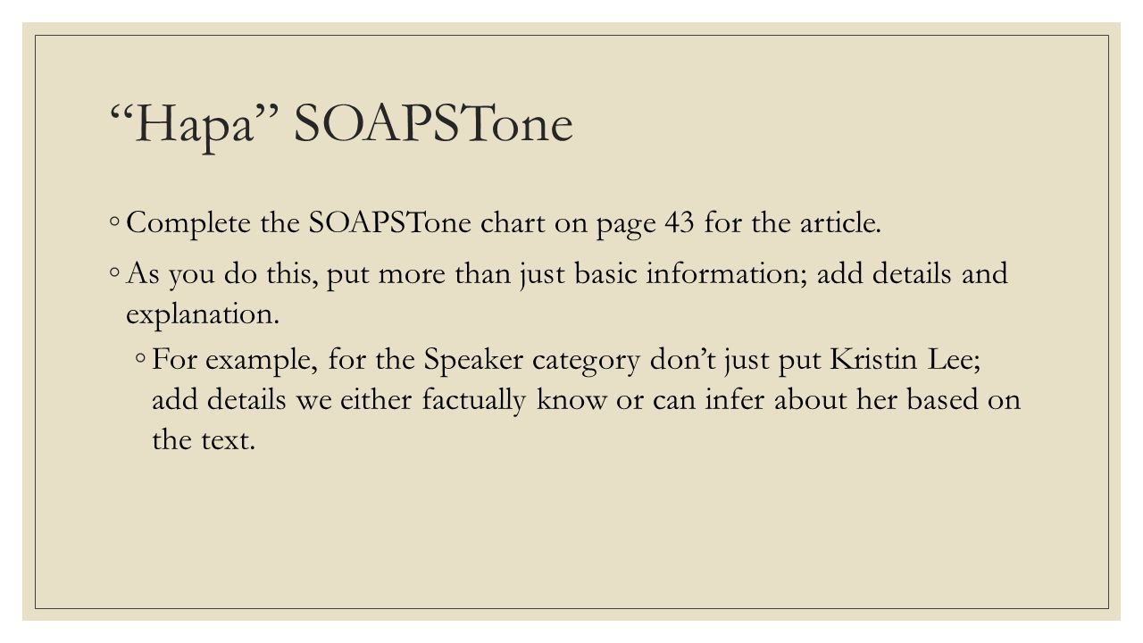 Soapstone Analysis Chart
