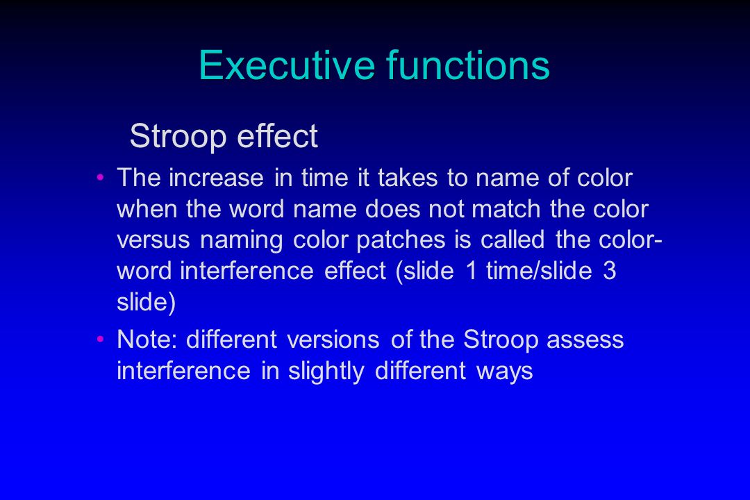 The Stroop Effect Is Naming the Color but Not the Word