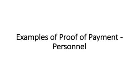 Examples of Proof of Payment - Personnel