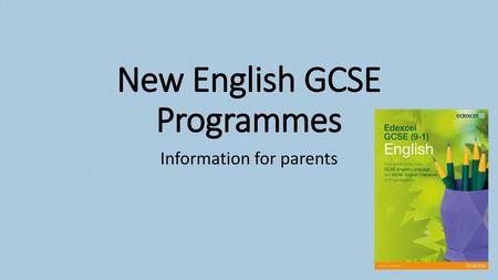 New English GCSE Programmes