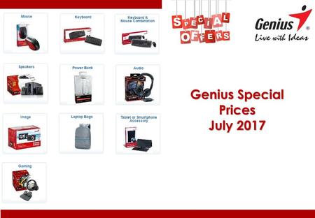 Genius Special Prices July 2017.