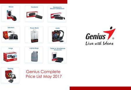 Genius Complete Price List May 2017.