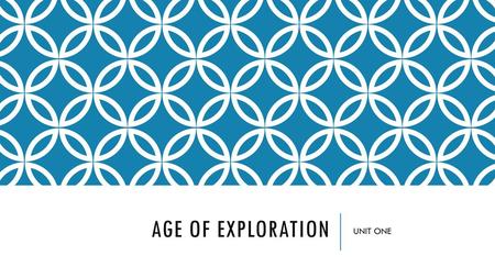 Age of Exploration UNIT ONE.