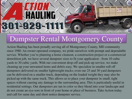 Dumpster Rental Montgomery County