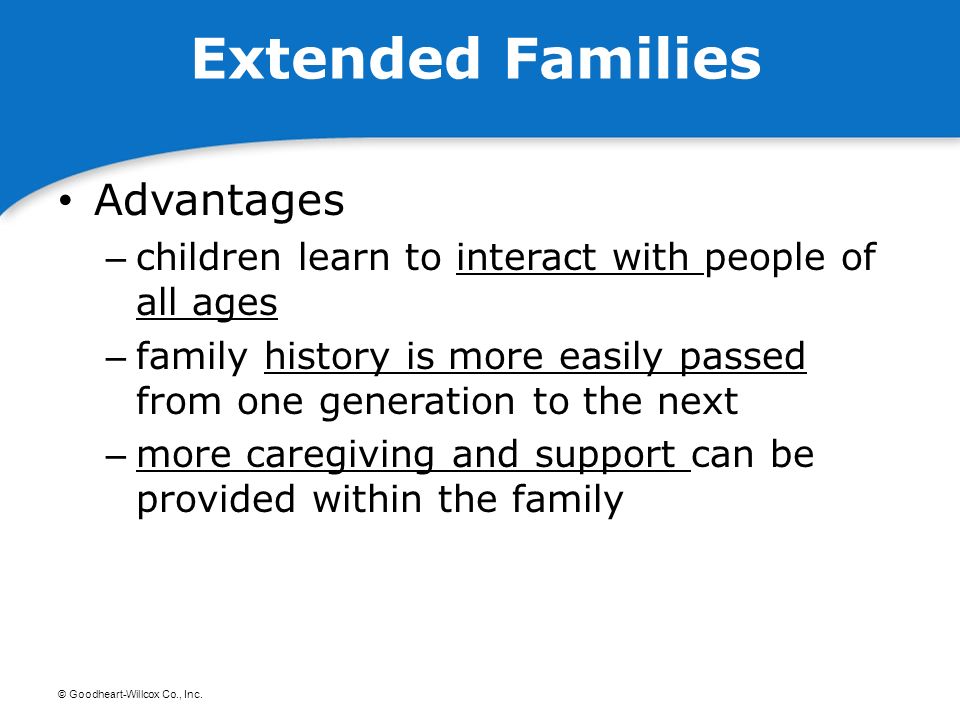 advantages and disadvantages extended family
