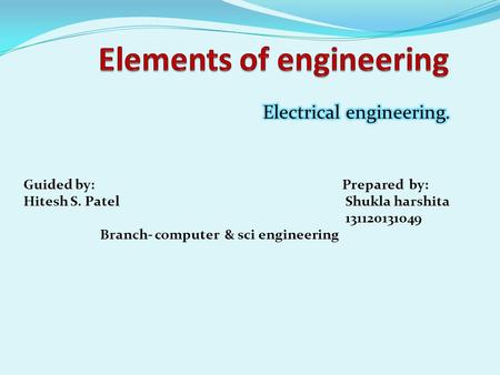Elements of engineering