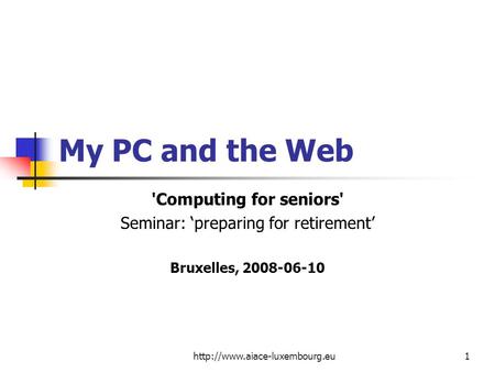 Seminar: ‘preparing for retirement’