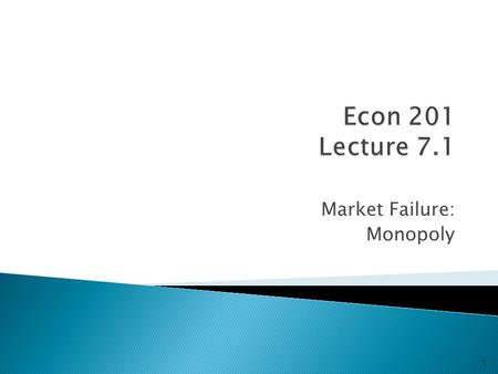 Market Failure: Monopoly