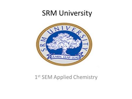 1st SEM Applied Chemistry