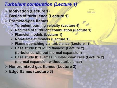 Turbulent combustion (Lecture 1)