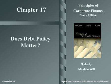 Does Debt Policy Matter?