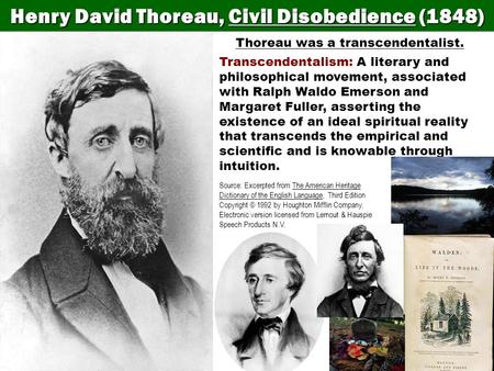 Henry David Thoreau, Civil Disobedience (1848)