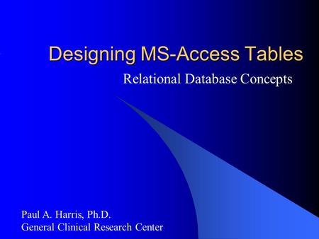 Designing MS-Access Tables
