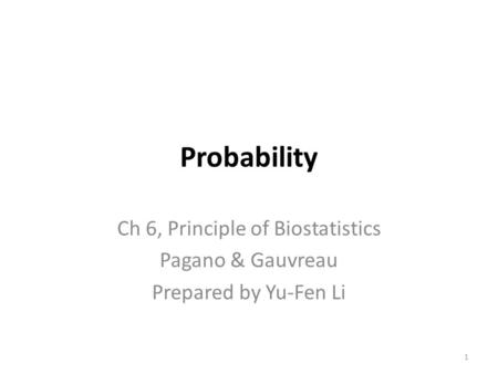Ch 6, Principle of Biostatistics