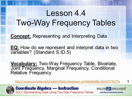 Two-Way Frequency Tables