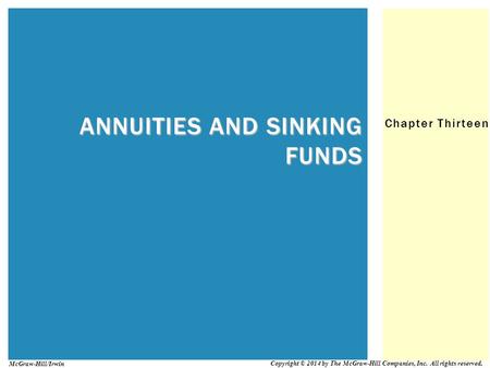 Annuities and Sinking Funds