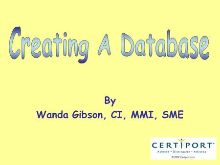 By Wanda Gibson, CI, MMI, SME. Microsoft Access Access is a database management system. This system lets you create and process data. A database is a.