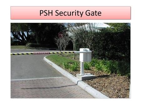 PSH Security Gate. Barrier Gate Gate swings up to open.