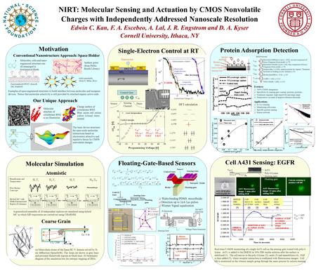 NIRT: Molecular Sensing and Actuation by CMOS Nonvolatile Charges with Independently Addressed Nanoscale Resolution Edwin C. Kan, F. A. Escebeo, A. Lal,
