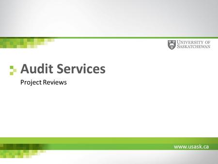 Www.usask.ca Audit Services Project Reviews. www.usask.ca Project Lifecycle G0G1a G1 G3G2 G4 DesignBuild.