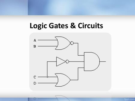 Logic Gates & Circuits. AND Gate Input AInput BOutput X 000 010 100 111 AND Logic Gate AND Truth Table X = A. B AND Boolean Expression.