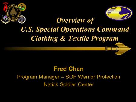Overview of U.S. Special Operations Command Clothing & Textile Program