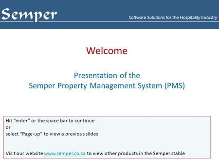 Semper Property Management System (PMS)