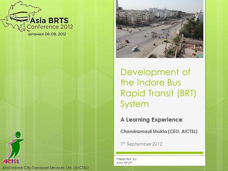 Development of the Indore Bus Rapid Transit (BRT) System