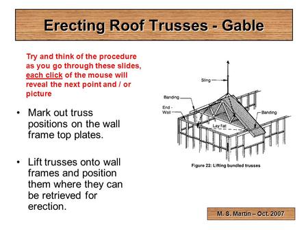 Erecting Roof Trusses - Gable