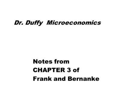 Dr. Duffy Microeconomics