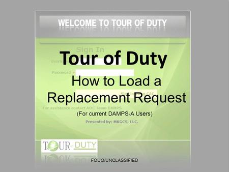 How to Load a Replacement Request