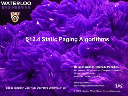 §12.4 Static Paging Algorithms