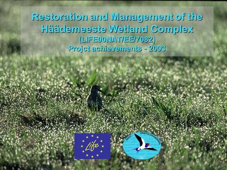 Restoration and Management of the Häädemeeste Wetland Complex (LIFE00NAT/EE/7082) Projct achievements - 2003.