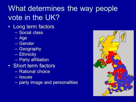 What determines the way people vote in the UK?