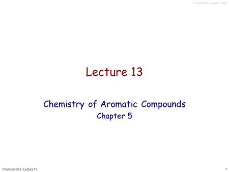 Chemistry of Aromatic Compounds Chapter 5