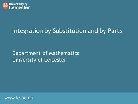 Integration by Substitution and by Parts
