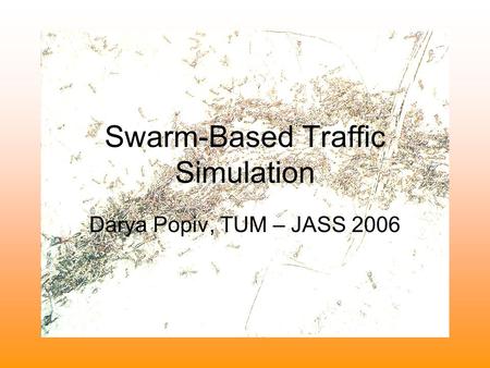 Swarm-Based Traffic Simulation