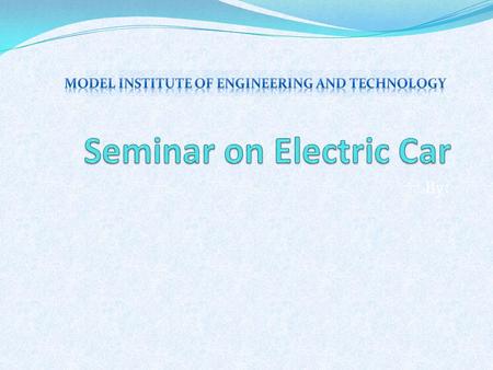 Seminar on Electric Car